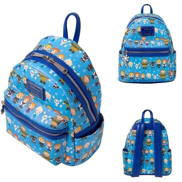 Loungefly x Disney Frozen Chibi Print Mini Backpack NWT - Picture 2 of 15